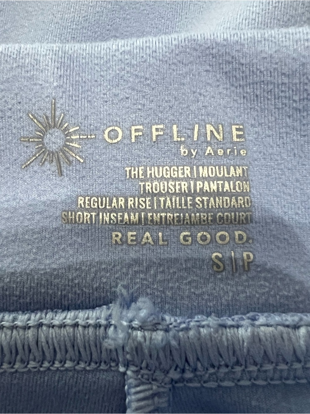 Offline By Aerie Women’s The Hugger Trouser Color Ocean Sky Size Small Short - Picture 7 of 9
